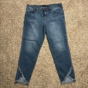 1822 Denim Blue Ankle Cropped Jeans